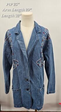 90s Vintage Western Retro Denim Rhinestone & Studded Jacket Sunbelt Sportswear